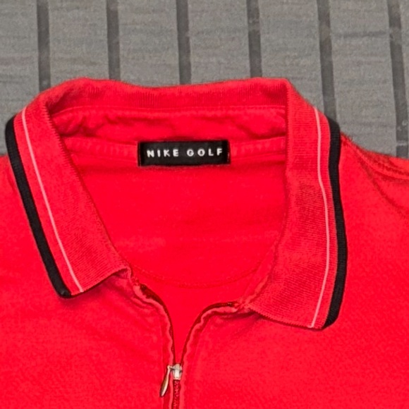 Nike Golf Half-Zip Colorblock Polo (Red & Grey, Size L) - Picture 2 of 4
